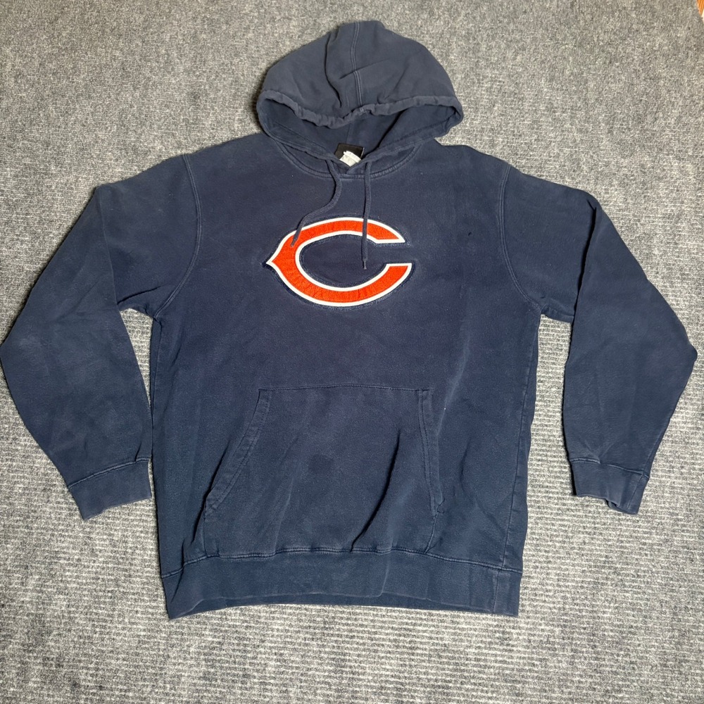 NFL Team Apparel Chicago Bears Navy Blue Pullover Hoodie Sweatshirt Adult